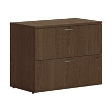 HON Mod 2-Drawer Lateral File Cabinet, Letter/Legal Size, Lockable, 29H x 36W x 20D, Sepia Walnut