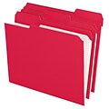 Pendaflex Reinforced Top Tab File Folders, 1/3 Cut, Letter, Red, 100/Box