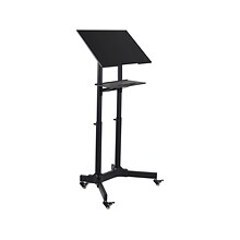 Mount-It! 24W Portable Lectern Adjustable Aluminum Standing Podium, Black (MI-7971)