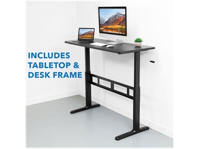 Mount-It! 55"W Manual Adjustable Standing Desk, Black (MI-7981)