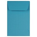 JAM Paper #1 Coin Business Colored Envelopes, 2.25 x 3.5, Blue Recycled, 50/Pack (352727818I)