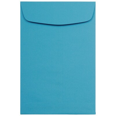JAM Paper 6 x 9 Open End Catalog Colored Envelopes, Blue Recycled, 25/Pack (88087a)