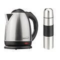BRENTWOOD APPLIANCES 1.5-Liter Stainless Steel Cordless Electric Kettle with Coffee Thermos, Silver