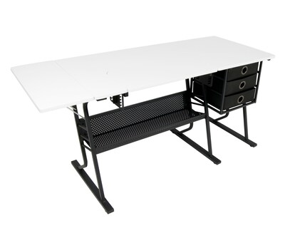 Studio Designs 50.75"W x 23.75"D Eclipse Hobby Sewing Center Black / White (13362)