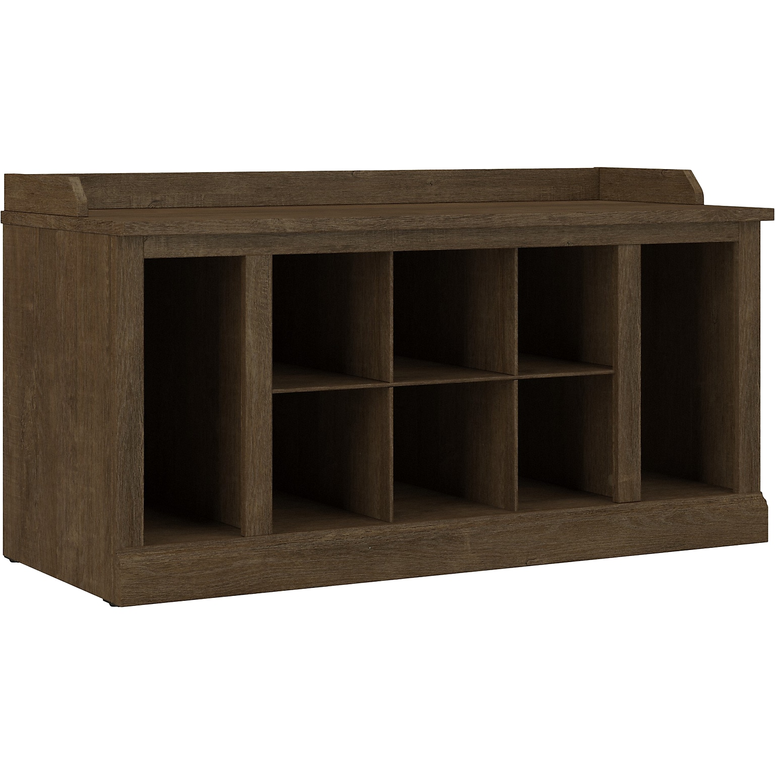 Bush Furniture Woodland 40W Shoe Storage Bench with Shelves, Ash Brown (WDS240ABR-03)