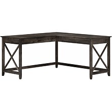 Bush Furniture Key West 60W L Shaped Desk, Dark Gray Hickory (KWD160GH-03)