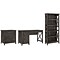 Bush Furniture Key West 54W Computer Desk with File Cabinet and Bookcase, Dark Gray Hickory (KWS009