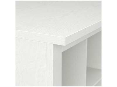 Bush Furniture Woodland 24W Small Shoe Bench with Shelves, White Ash (WDS224WAS-03)