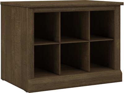 Bush Furniture Woodland 24W Small Shoe Bench with Shelves, Ash Brown (WDS224ABR-03)