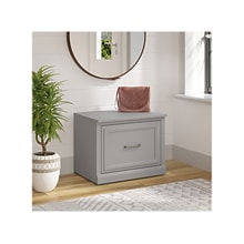 Bush Furniture Woodland 24W Small Shoe Bench with Drawer, Cape Cod Gray (WDS124CG-03)