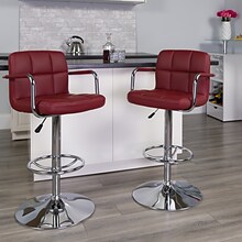 Flash Furniture 20 x 18 Vinyl Adjustable Height Bar Stool, Burgundy