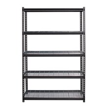 Iron Horse 2300 lb. Wire Rivet Series 5-Shelf Metal/Wire Deck Shelving Unit, 48W, Black (22131)