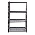 Iron Horse 2300 lb. Wire Rivet Series 4-Shelf Metal/Wire Deck Shelving Unit, 36W, Black (22129)