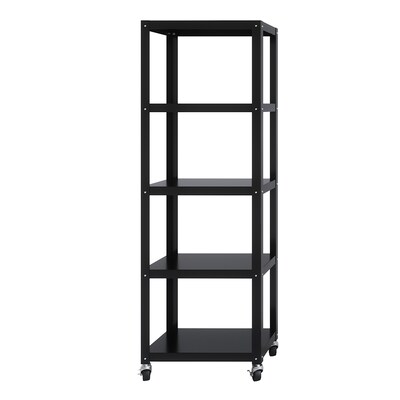 Space Solutions Ready-to-assemble 72-inch High Mobile 5-Shelf Bookcase, Black