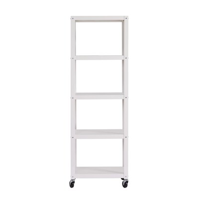 Space Solutions Ready-to-assemble 72-inch High Mobile 5-Shelf Bookcase, White
