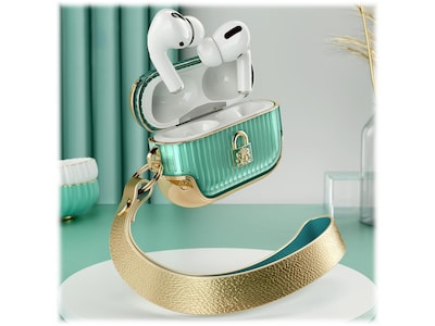 i-Blason Duchess Case for Apple AirPods Pro, Green (AirPodsPro2019-Duchess-Gold)