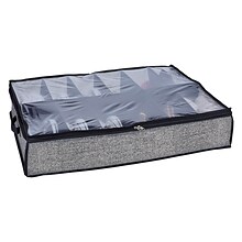 Simplify Under the Bed Shoe Storage Box, 12 Pair, Black (25430-BLACK)