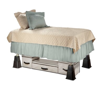 Simplify Adjustable Bed Risers Set, 8 Piece, Black (2998-8)