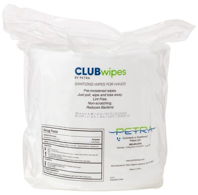 Petra Antibacterial CLUBwipes refill, 1500 Wipe/Roll, 4 Rolls/Carton (MC7098)