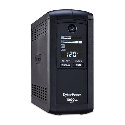 CyberPower Intelligent 1000VA UPS Battery Backup and Surge Protector, 9-Outlets, Black (CP1000AVRLCD)