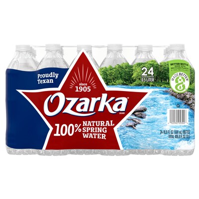 Ozarka 100% Natural Spring Water, Regular Flavor, 16.9 oz.,  24/Carton (11476724)