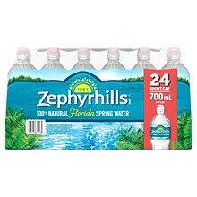 Zephyrhills 100% Natural Spring Water, Regular Flavor, 700ml Bottles with Sport Cap, 24/Carton (1208