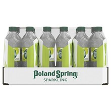 Poland Spring Sparkling Water, Zesty Lime, 16.9 oz. Bottles, 24/Carton (12349570/122058)