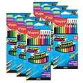 Maped Triangular Colored Pencils, 24/Pack, 6 Packs/Bundle (MAP832046ZV-6)