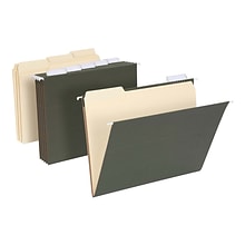 Pendaflex Filing Combo Kit, 3/4 Expansion, 1/5-Cut Tab, Letter, Green/Manila (99200EE)