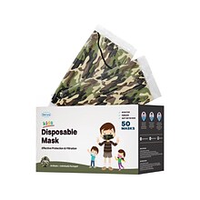 WeCare Disposable Face Mask, 3-Ply, Kids, Camo, 50/Box (WMN100028)