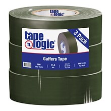 Tape Logic 2 x 60 yds. x 11 mil Gaffers Tape,  Olive Green,  3/Pk