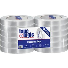 Tape Logic® 1400 Strapping Tape, 1 x 60 yds., Clear, 12/Case (T915140012PK)
