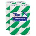 Industrial Vinyl Safety Tape, Green/White Striped, 3 x 36yds., 16/Case