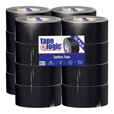 Tape Logic Gaffers Duck Tapes, 3W x 60 yds., Black, 16/Carton (T98818B)