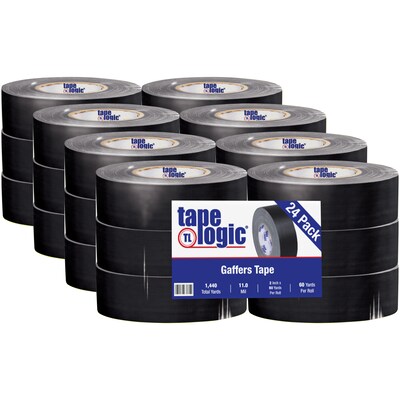 Tape Logic® Gaffers Tape, 11.0 Mil, 2 x 60 yds., Black, 24/Case (T98718B)