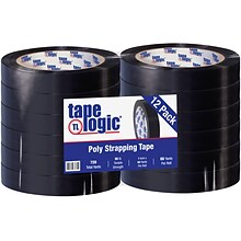 Tape Logic Tensilized Poly Strapping Tape, 1 x 60 Yards, Black, 12 Pack (T97719712PK)