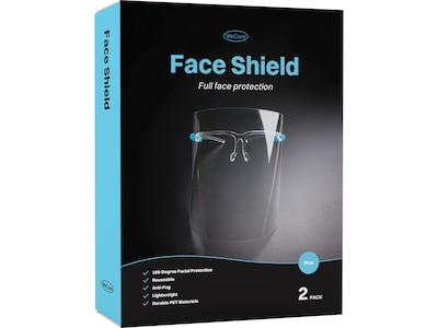 WeCare Fully Assembled Face Shield, Clear Visor, 2/Box (WMN100012)