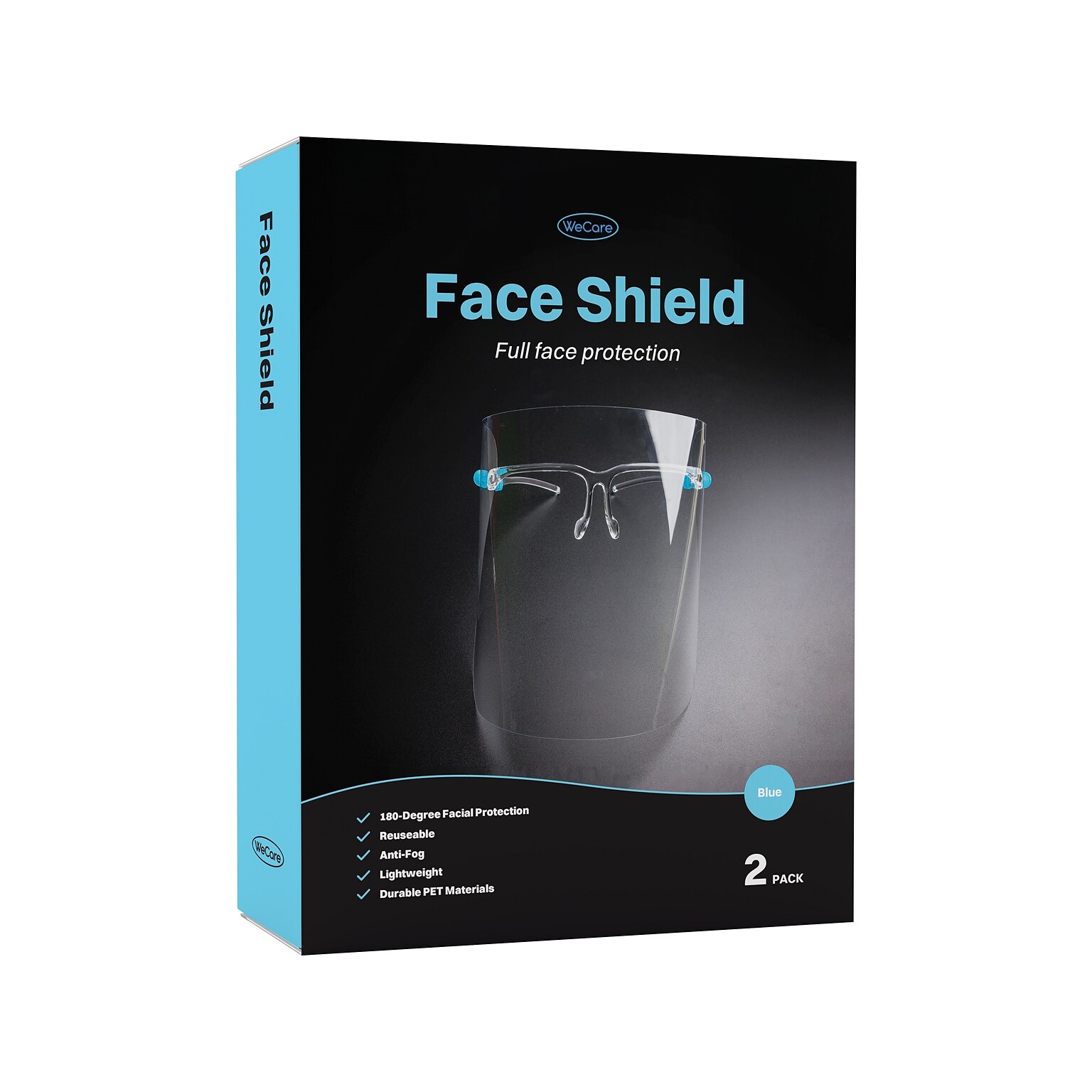 WeCare Fully Assembled Face Shield, Clear Visor, 2/Box (WMN100012)