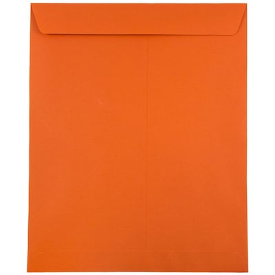 JAM Paper 10 x 13 Open End Catalog Colored Envelopes, Orange Recycled, 50/Pack (87766i)
