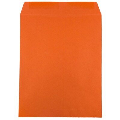 JAM Paper 10 x 13 Open End Catalog Colored Envelopes, Orange Recycled, 50/Pack (87766i)