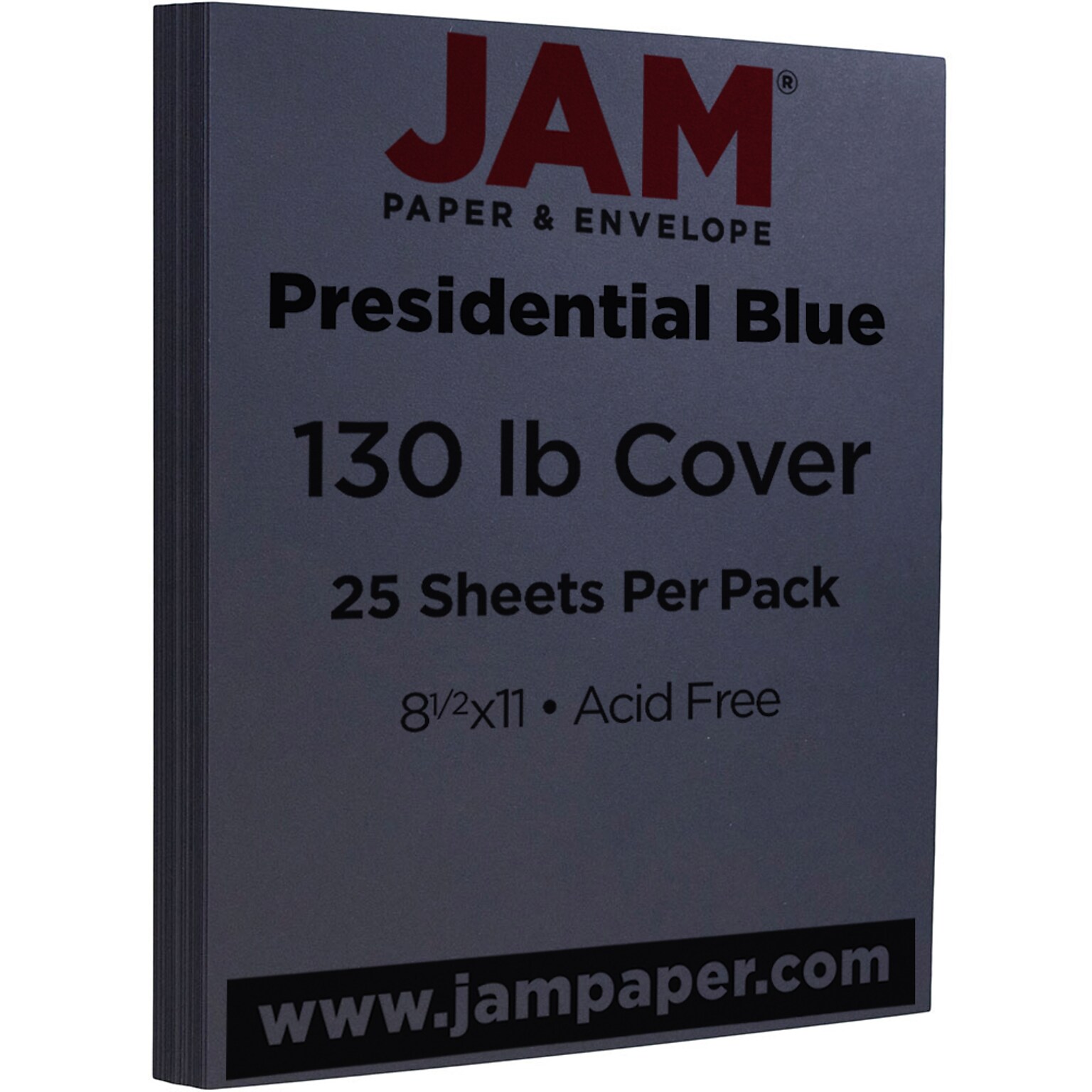 JAM Paper Extra Heavyweight 130 lb. Cardstock Paper, 8.5 x 11, Navy Blue, 25 Sheets/Pack (296131627)