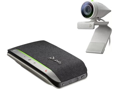 Poly Studio P5/Sync 20+ USB Webcam and Wireless Speakerphone Kit, White/Black/Gray (2200-87150-025)