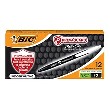 BIC Prevaguard Media Clic Mechanical Pencil, 0.7mm, #2 Medium Lead, Dozen (MPCMA11-BLK)
