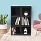 Way Basics 12.8"H x 13.4"W Eco Modular Stackable Storage Cube Modern Cubby Organizer, Black Wood Grain (BS285340320BK)