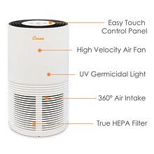 Crane True HEPA Tower Air Purifier, White (EE-5068)