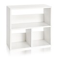 Way Basics 24.8H Collins Cubby Bookcase, Organizer and Modern Eco Storage Shelf, White (WB-2SHELF-3