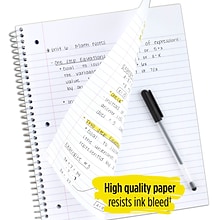 Five Star 3-Subject Wirebound Notebook, 8-1/2 x 11, College Ruled, 150 Sheets, Red (72065)