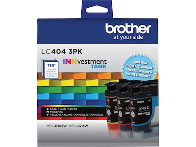 Brother LC4043PKS Cyan/Magenta/Yellow Standard Yield Ink Cartridges,   3/Pack