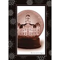 Snow Globe Castle and Snowflakes Seaonsal Greetings Cards, With A7 Envelopes, 7 x 5, 25 Cards per
