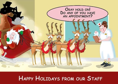 Happy Holidays From Our Staff Humerous Christmas Greeting Cards, With A7 Envelopes, 7 x 5, 25 Card